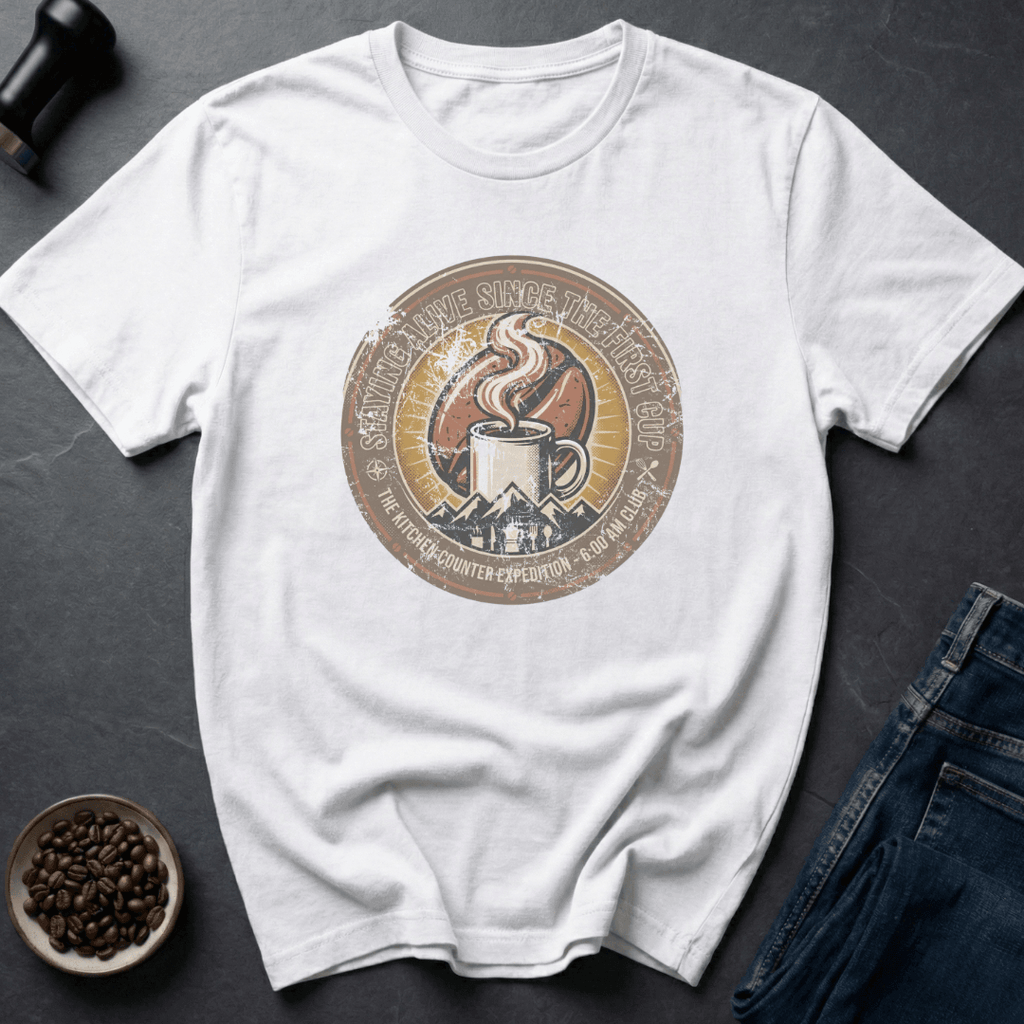 Coffee graphic Coffee Expedition T-Shirt in White / S by Caffeine Dept