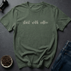 Coffee graphic Coffee First T-Shirt in Military Green / S by Caffeine Dept