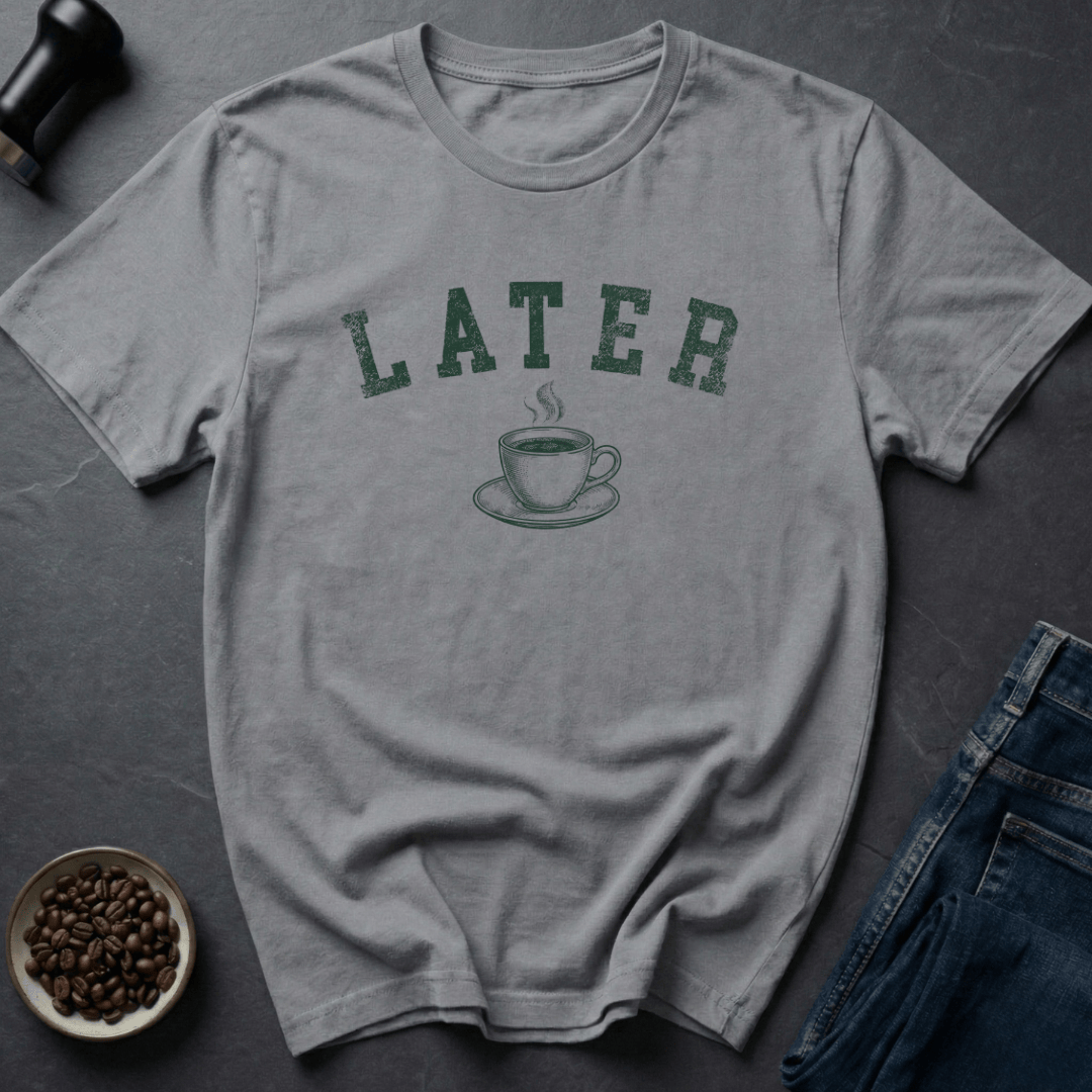 Coffee graphic Coffee Later T-Shirt in Sand / S by Caffeine Dept