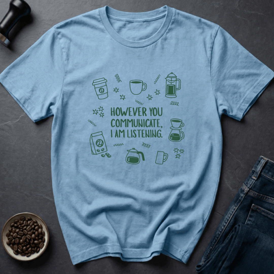 Coffee graphic Coffee Listener T-Shirt in Sand / S by Caffeine Dept