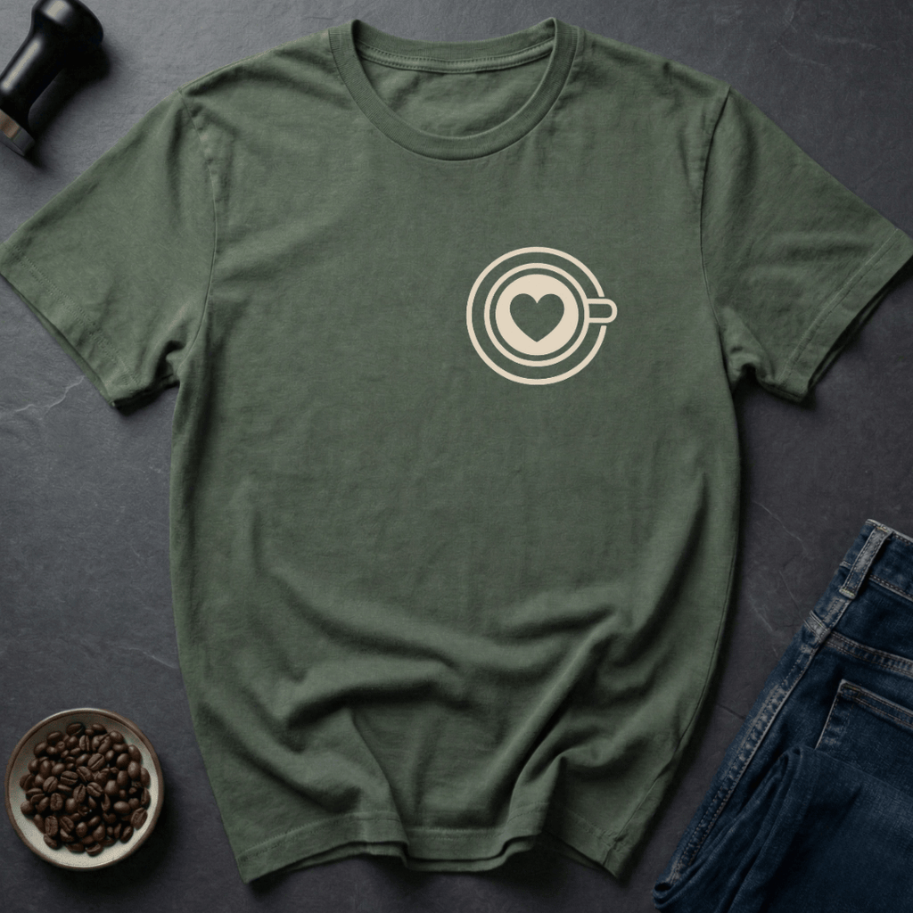 Coffee graphic Coffee Love T-Shirt in Military Green / S by Caffeine Dept