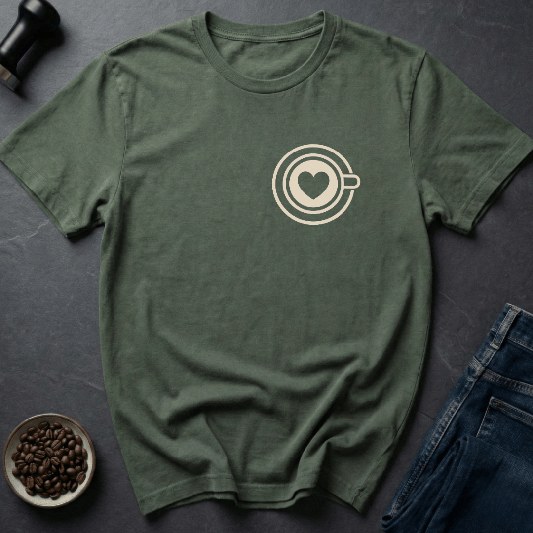 Coffee graphic Coffee Love T-Shirt in Military Green / S by Caffeine Dept