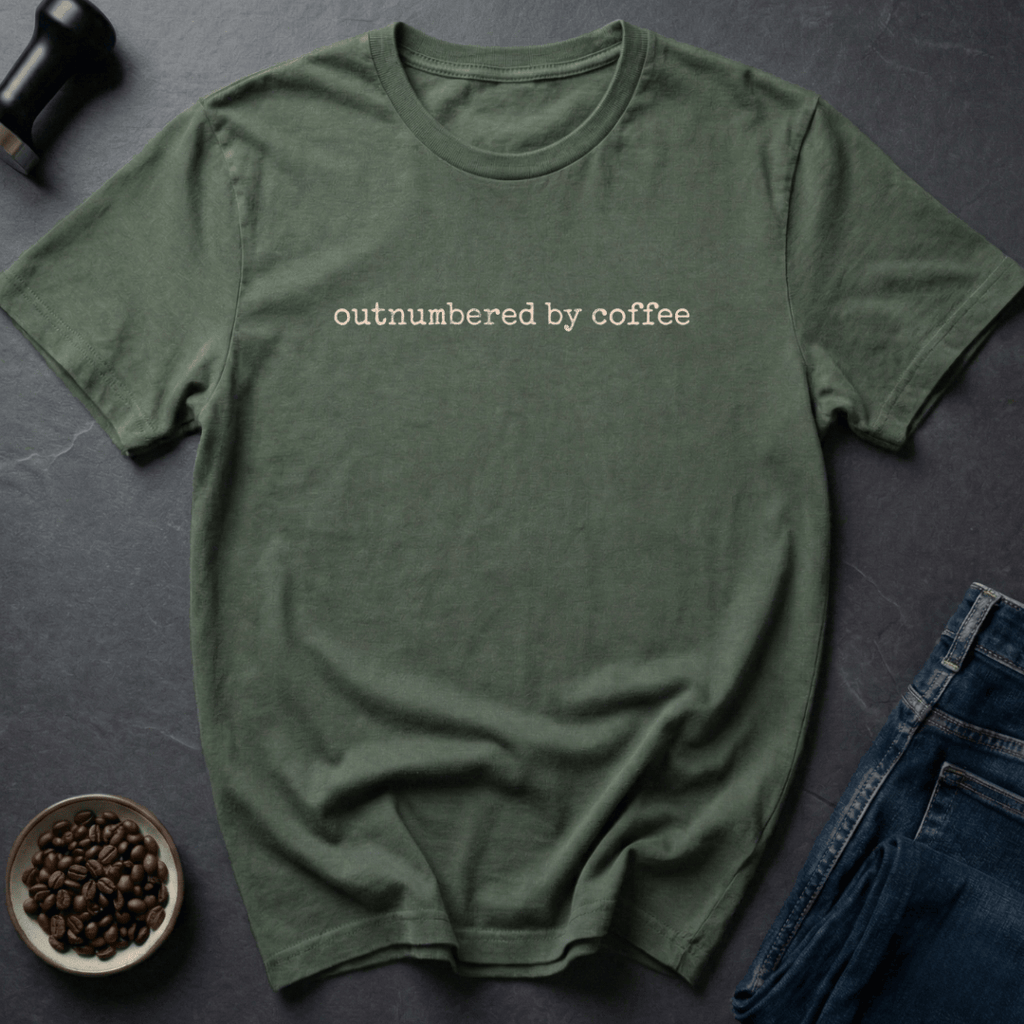 Coffee graphic Coffee Majority T-Shirt in Military Green / S by Caffeine Dept