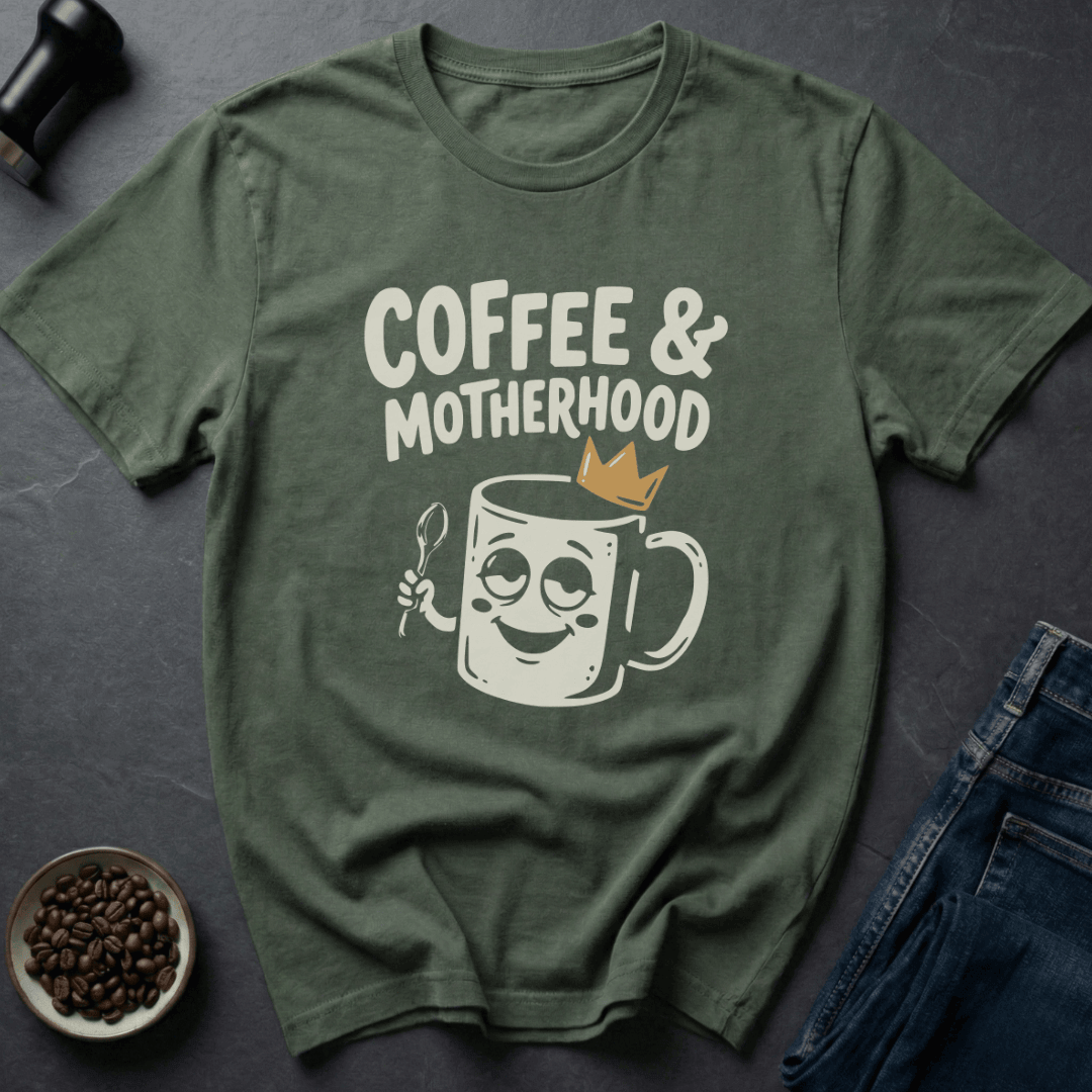 Coffee graphic Coffee Motherhood T-Shirt in Dark Chocolate / S by Caffeine Dept