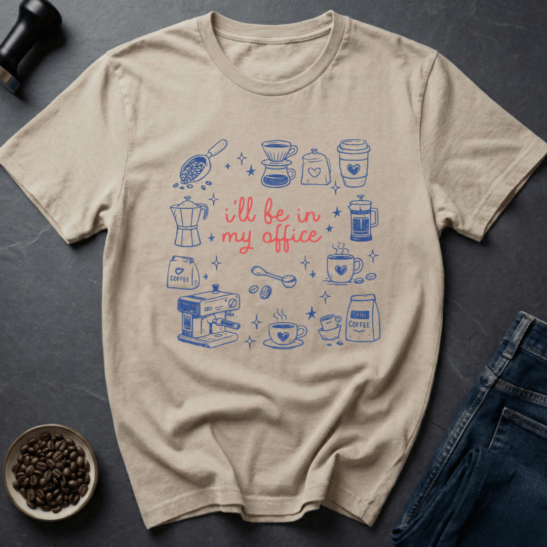 Coffee graphic Coffee Office T-Shirt in Sand / S by Caffeine Dept