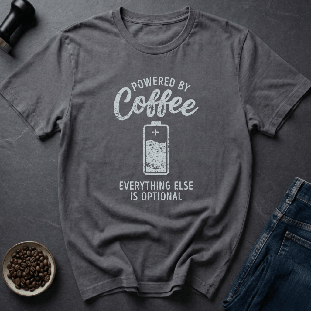 Coffee graphic Coffee Powered T-Shirt in Charcoal / S by Caffeine Dept
