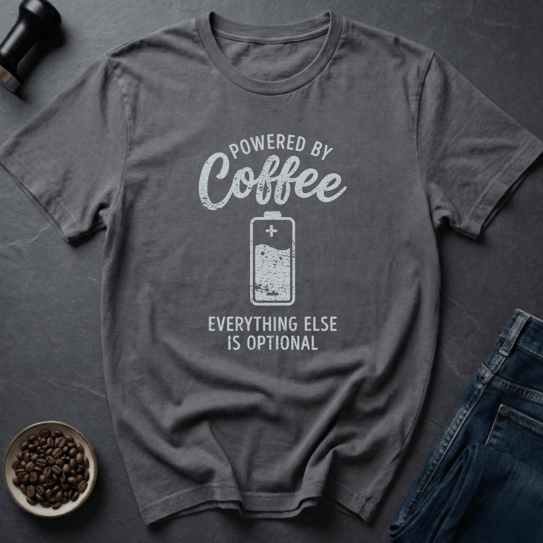 Coffee graphic Coffee Powered T-Shirt in Charcoal / S by Caffeine Dept