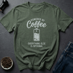 Coffee graphic Coffee Powered T-Shirt in Military Green / S by Caffeine Dept