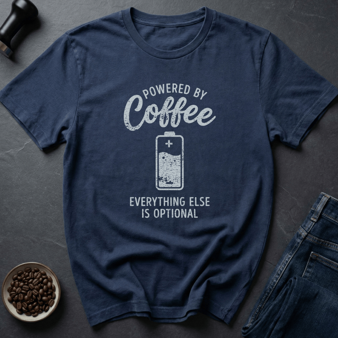 Coffee graphic Coffee Powered T-Shirt in Navy / S by Caffeine Dept