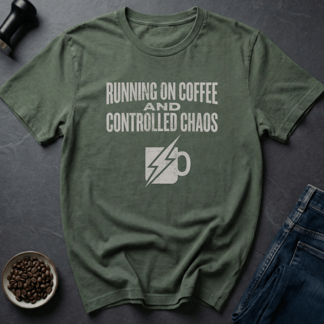 Coffee graphic Coffee Powered T-Shirt in Military Green / S by Caffeine Dept