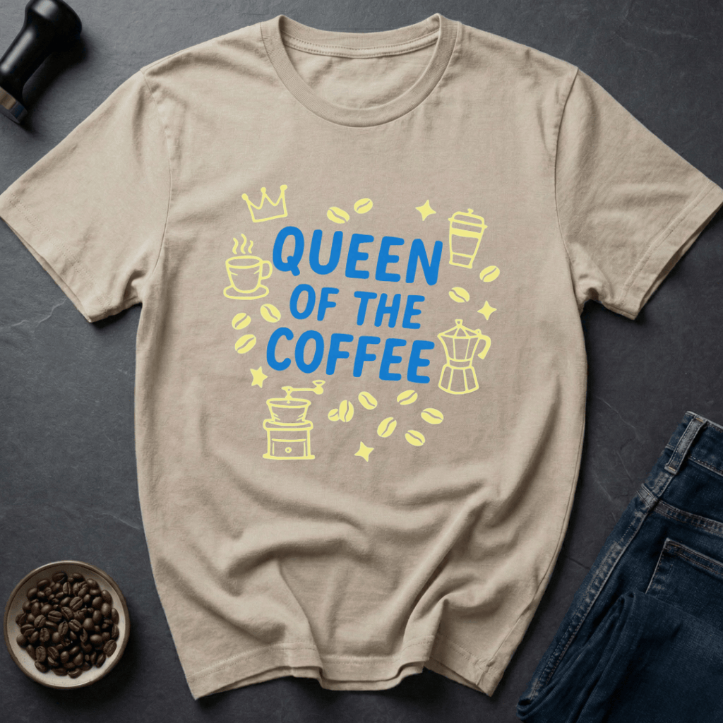 Coffee graphic Coffee Queen T-Shirt in Sand / S by Caffeine Dept