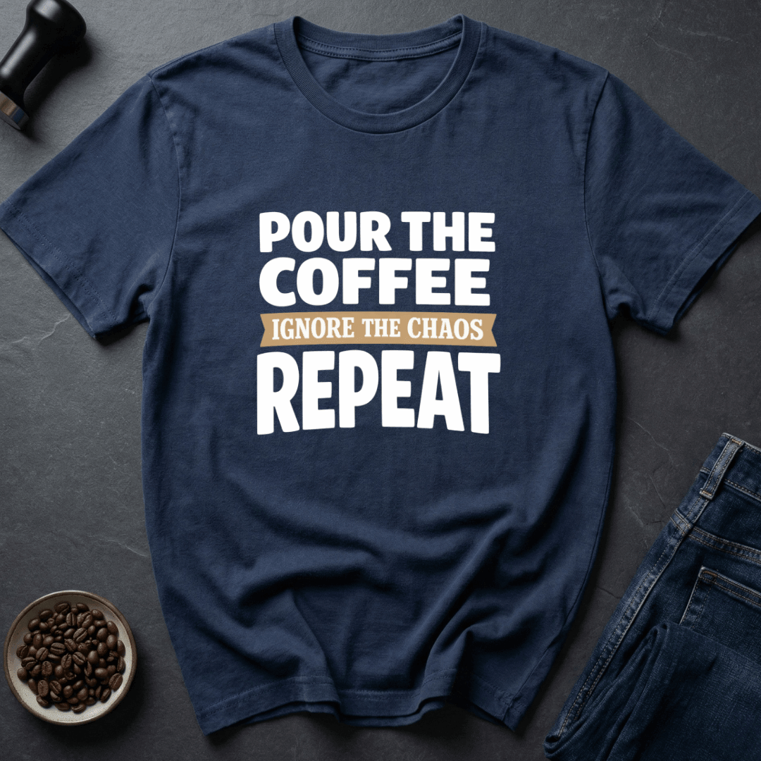 Coffee graphic Coffee Reset T-Shirt in Navy / S by Caffeine Dept