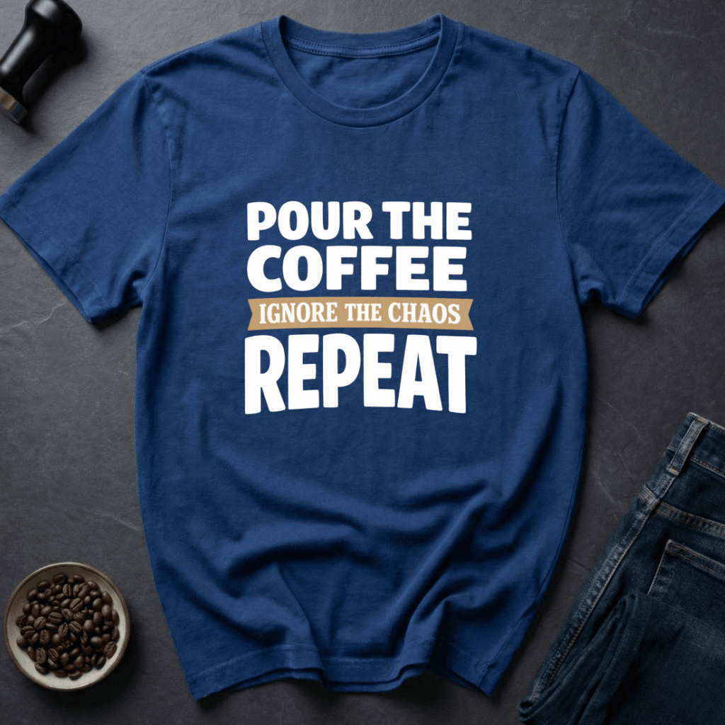 Coffee graphic Coffee Reset T-Shirt in Navy / S by Caffeine Dept