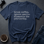 Coffee graphic Coffee. Resist. Repeat. T-Shirt in Navy / S by Caffeine Dept