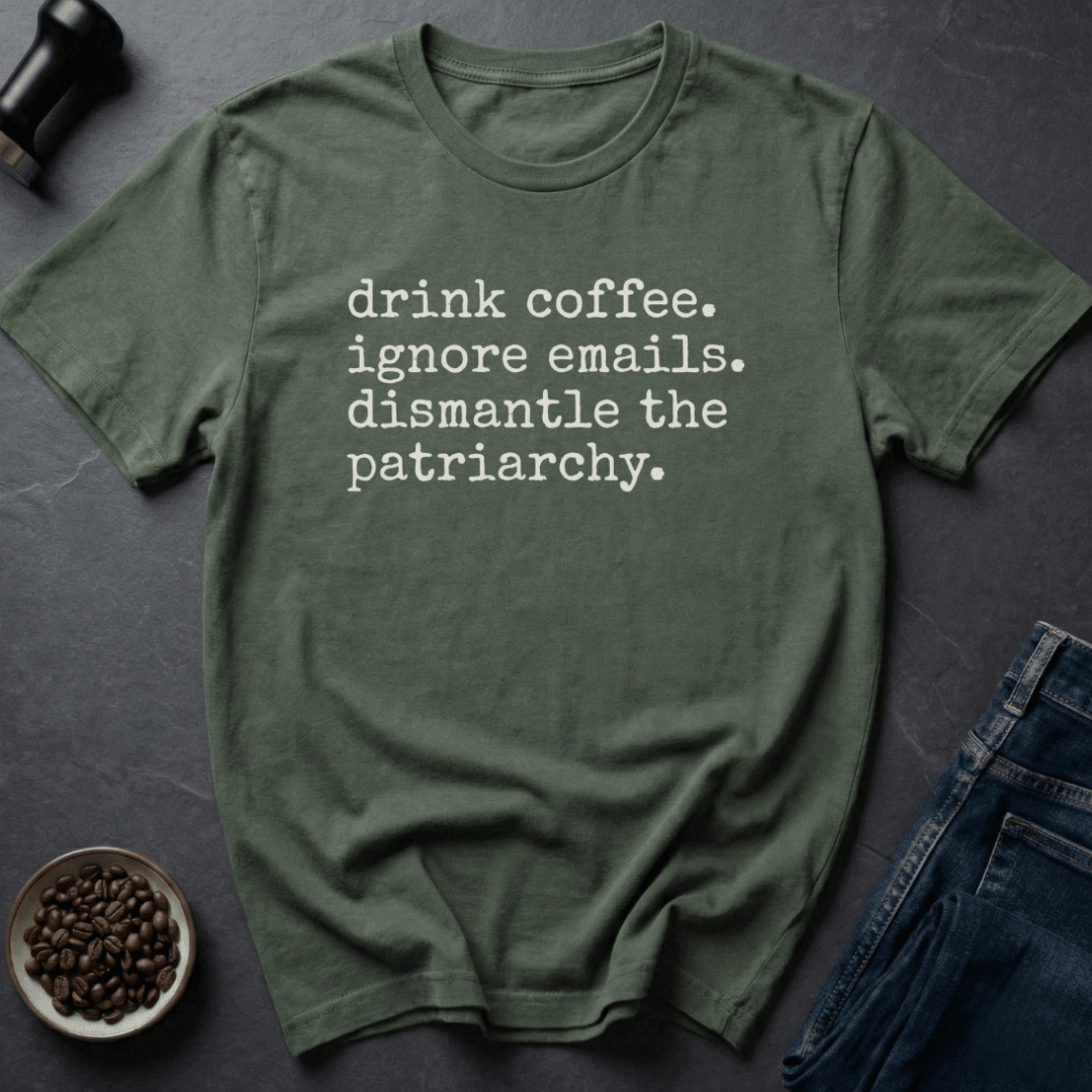 Coffee graphic Coffee. Resist. Repeat. T-Shirt in Navy / S by Caffeine Dept