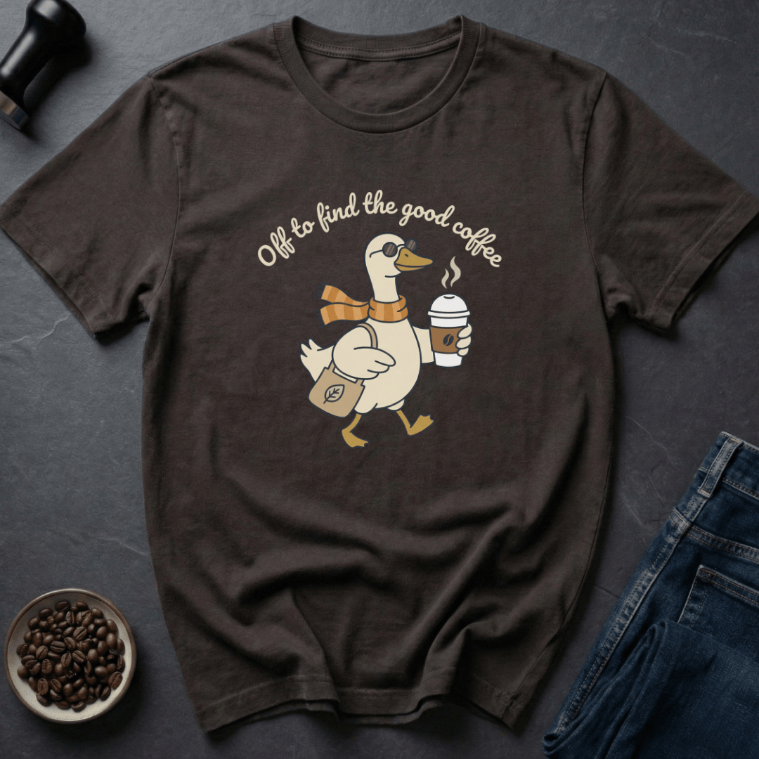 Coffee graphic Coffee Run T-Shirt in Dark Chocolate / S by Caffeine Dept