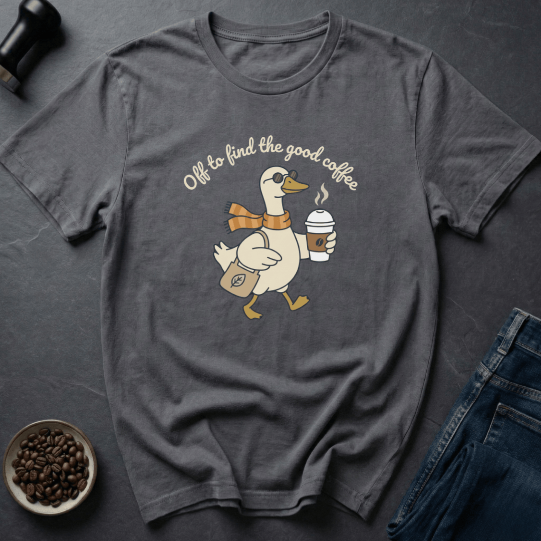 Coffee graphic Coffee Run T-Shirt in Dark Chocolate / S by Caffeine Dept