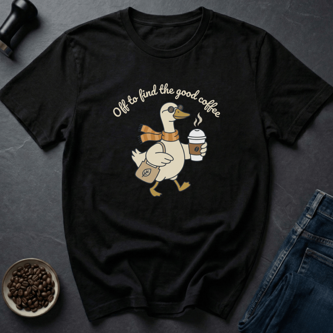Coffee graphic Coffee Run T-Shirt in Dark Chocolate / S by Caffeine Dept
