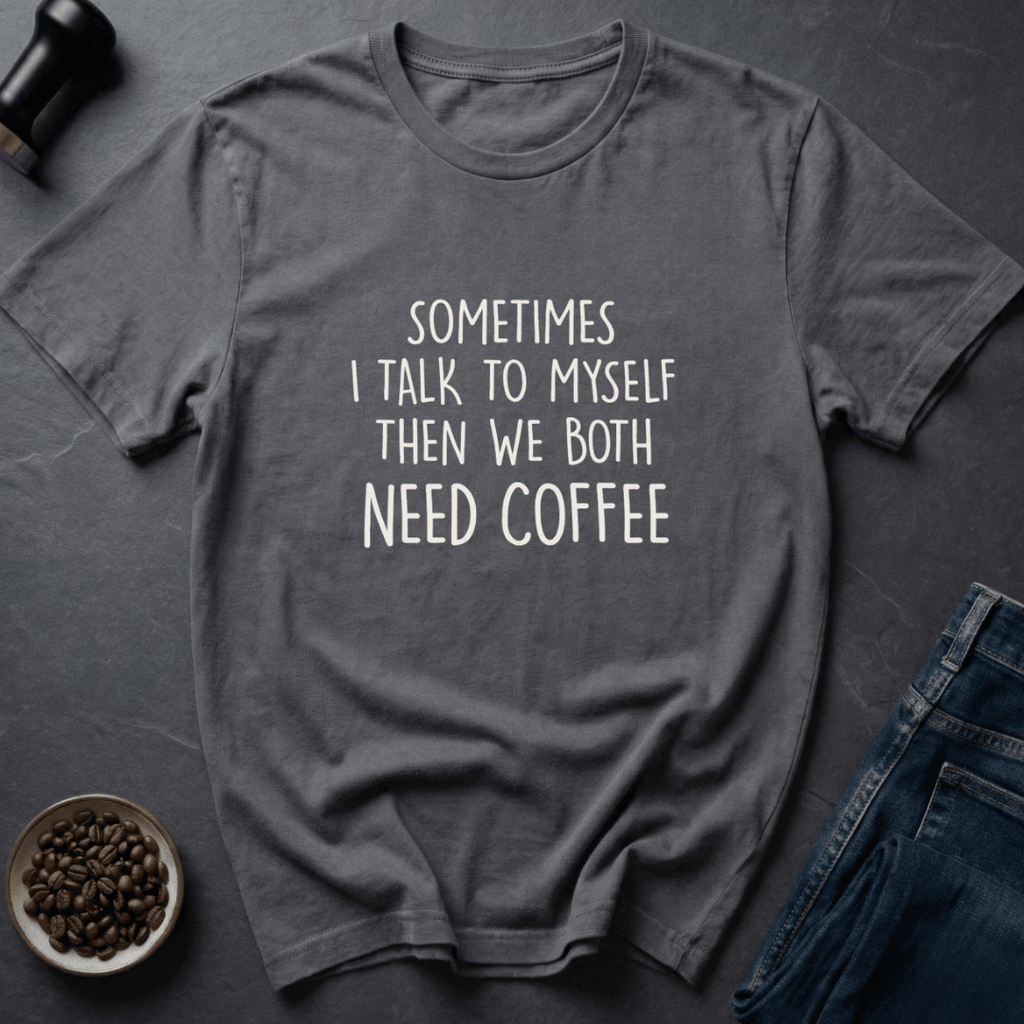 Coffee graphic Coffee Talk T-Shirt in Charcoal / S by Caffeine Dept