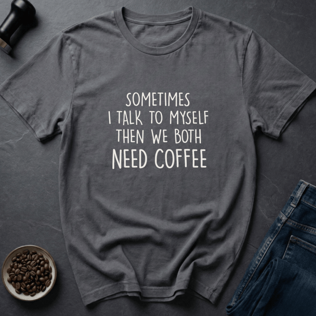 Coffee graphic Coffee Talk T-Shirt in Charcoal / S by Caffeine Dept