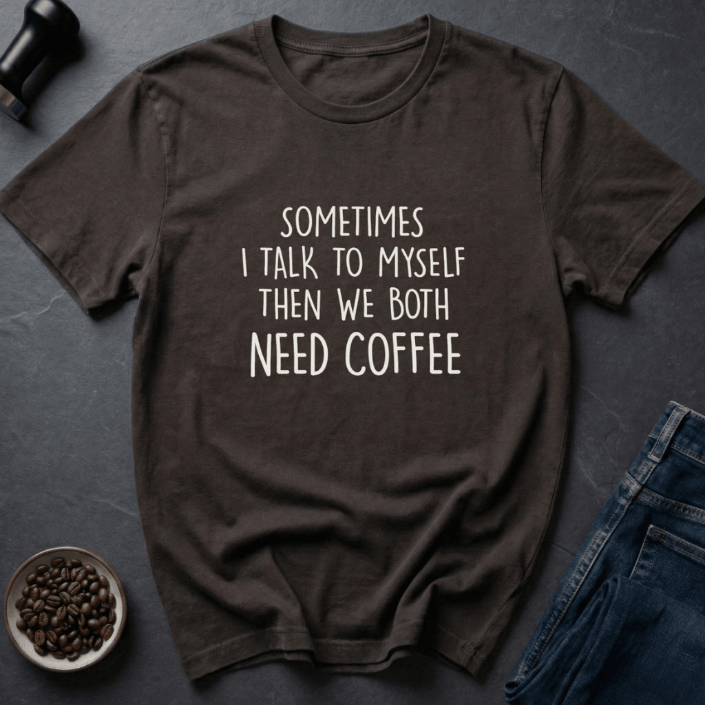 Coffee graphic Coffee Talk T-Shirt in Charcoal / S by Caffeine Dept