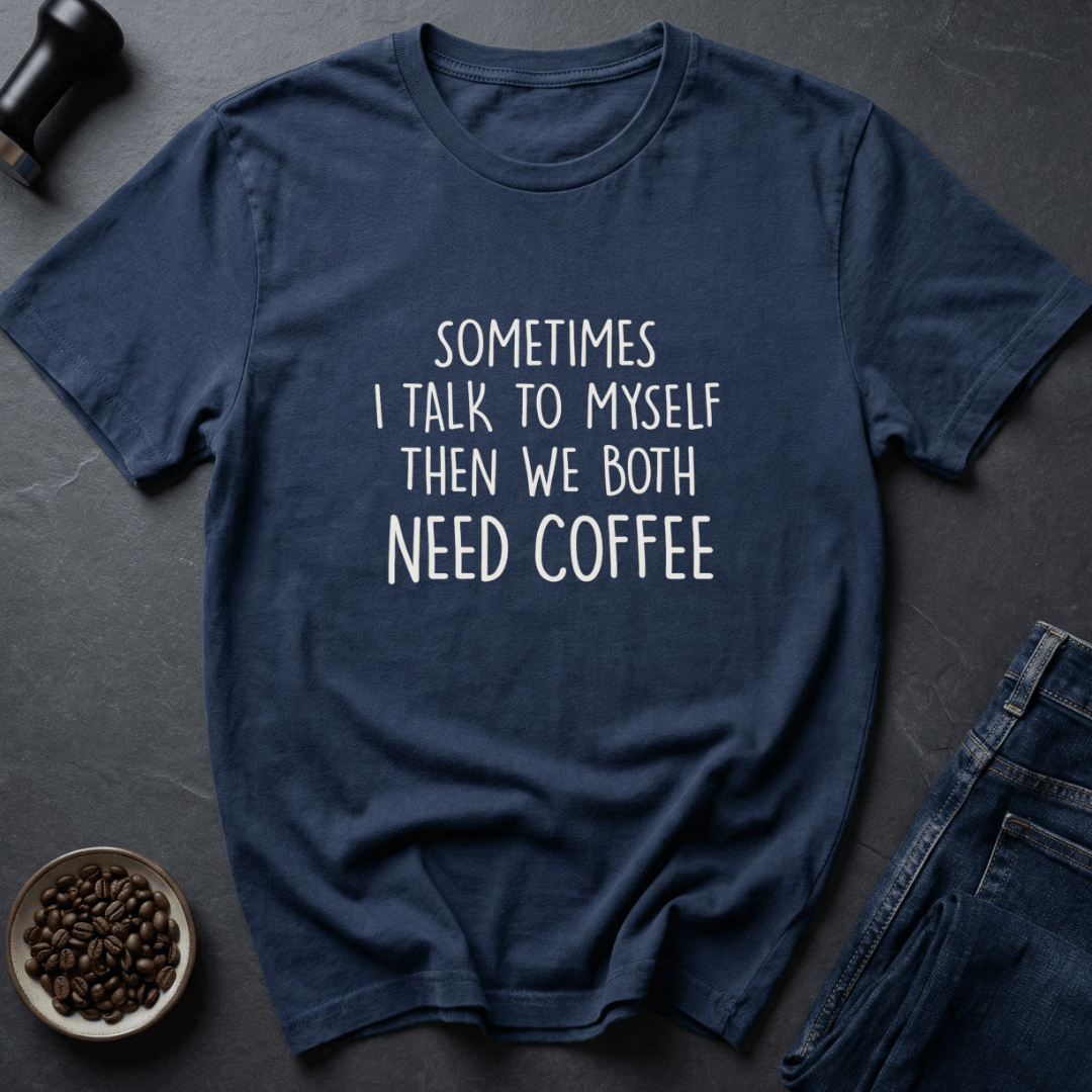 Coffee graphic Coffee Talk T-Shirt in Charcoal / S by Caffeine Dept
