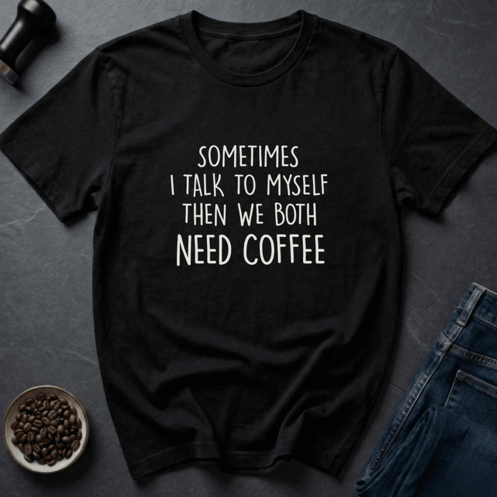 Coffee graphic Coffee Talk T-Shirt in Charcoal / S by Caffeine Dept