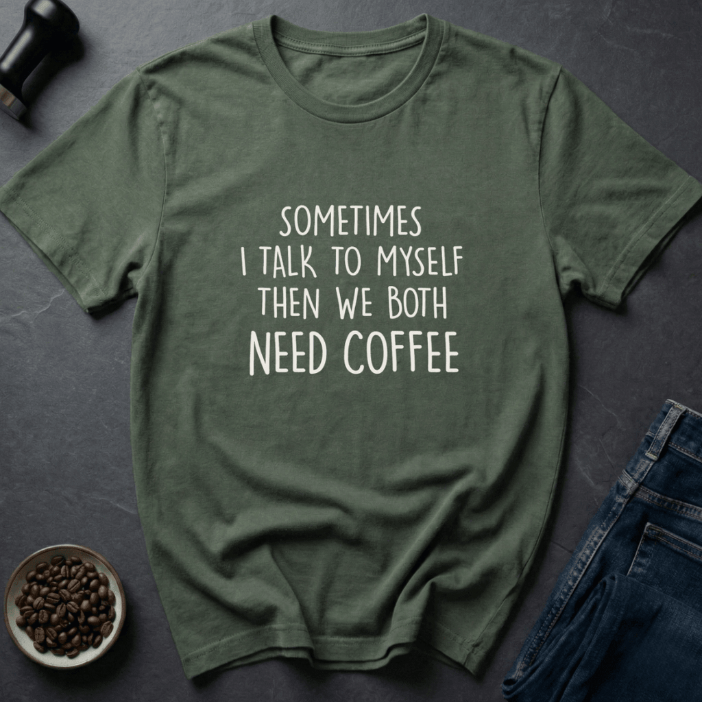 Coffee graphic Coffee Talk T-Shirt in Charcoal / S by Caffeine Dept