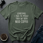 Coffee graphic Coffee Talk T-Shirt in Charcoal / S by Caffeine Dept
