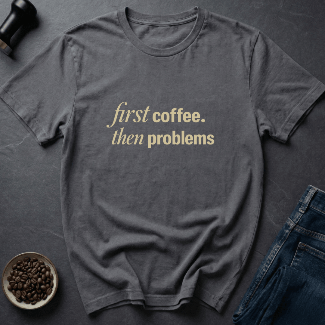 Coffee graphic Coffee Then T-Shirt in Military Green / S by Caffeine Dept