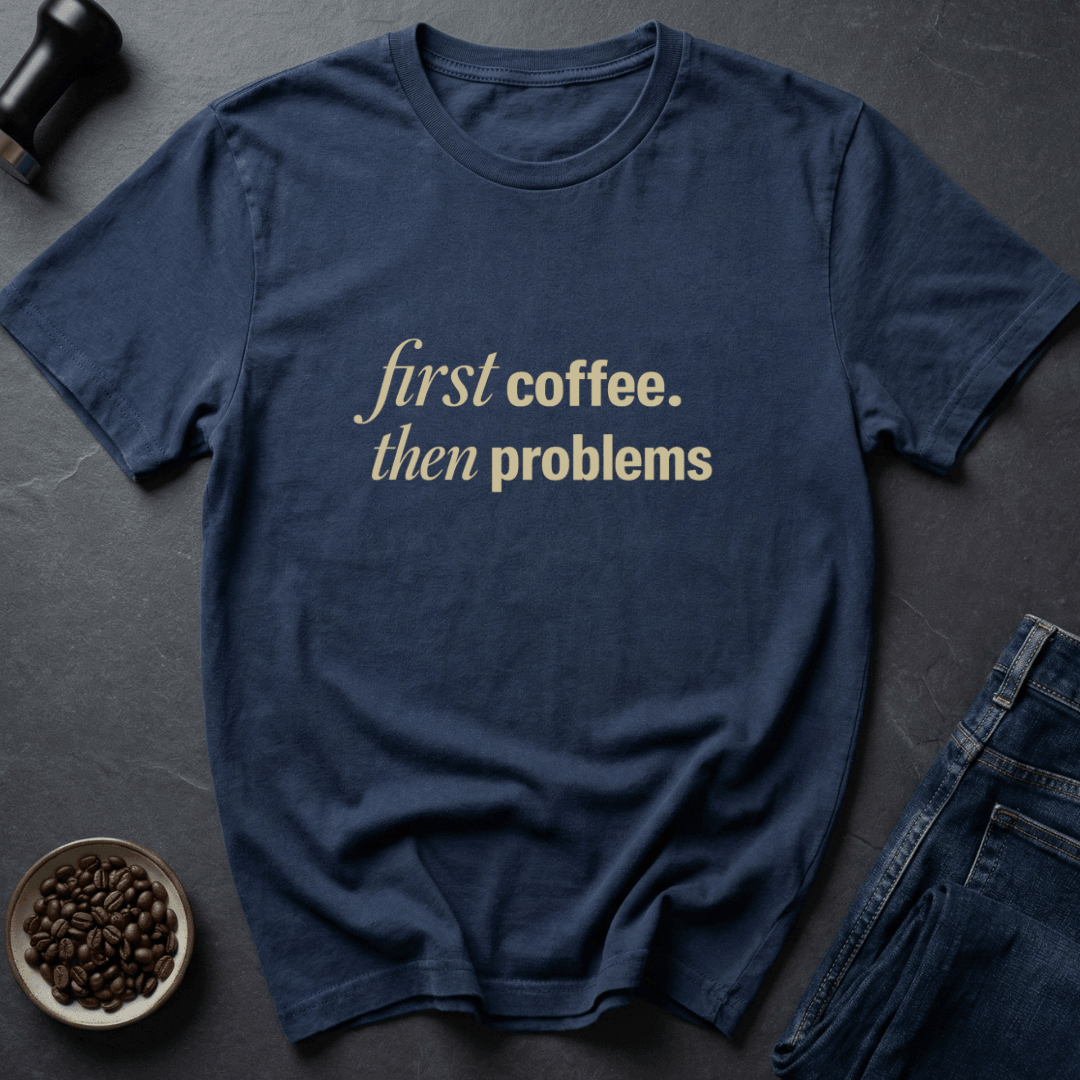 Coffee graphic Coffee Then T-Shirt in Military Green / S by Caffeine Dept