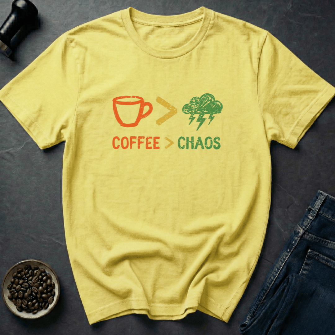 Coffee graphic Coffee Wins T-Shirt in Cornsilk / S by Caffeine Dept