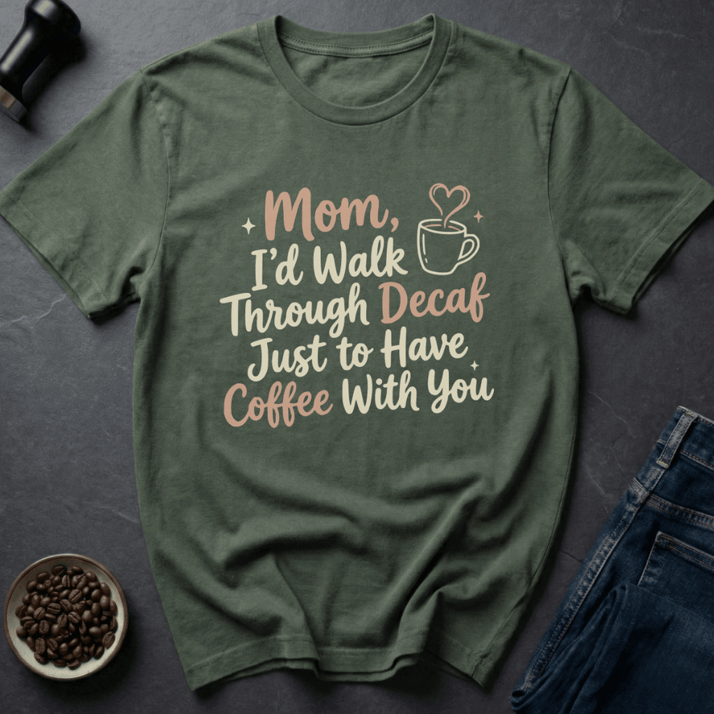 Coffee graphic Coffee With You T-Shirt in Military Green / S by Caffeine Dept
