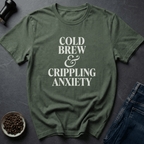 Coffee graphic Cold Brew Anxiety T-Shirt in Charcoal / S by Caffeine Dept