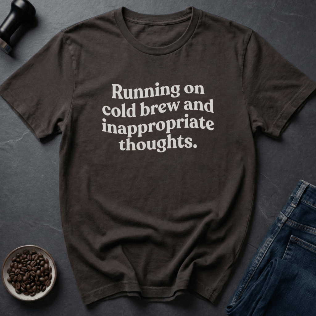 Coffee graphic Cold Brew Thoughts T-Shirt in Charcoal / S by Caffeine Dept