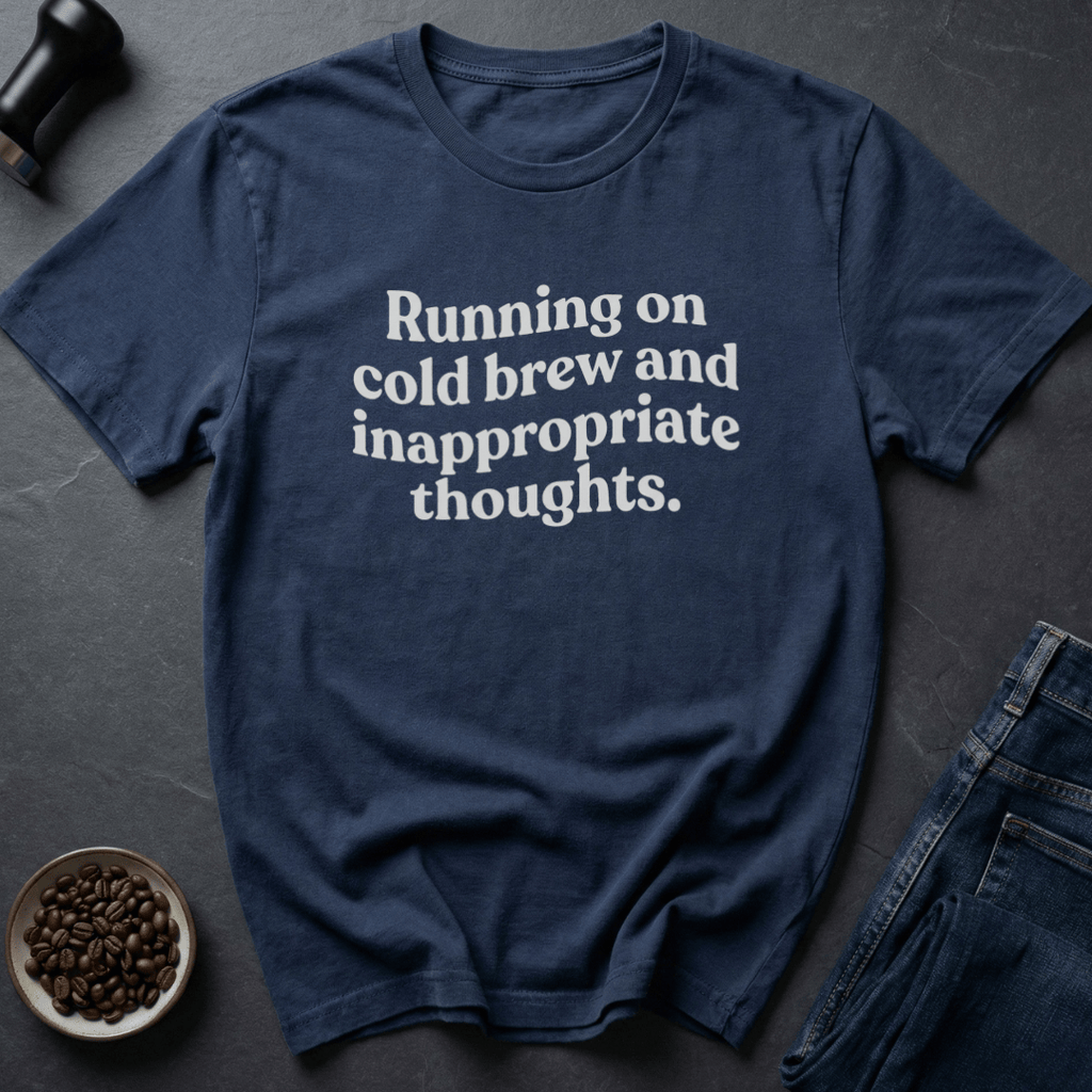 Coffee graphic Cold Brew Thoughts T-Shirt in Charcoal / S by Caffeine Dept