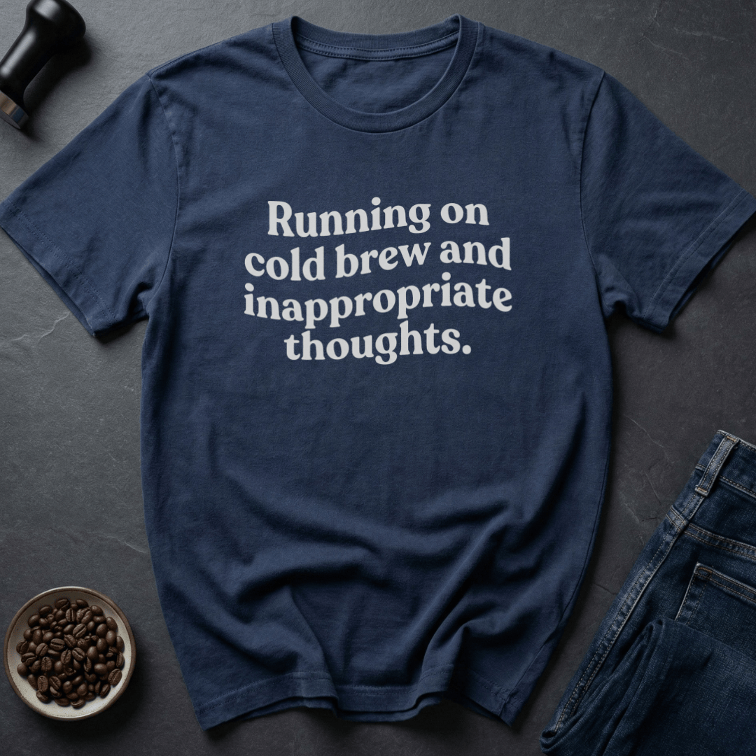 Coffee graphic Cold Brew Thoughts T-Shirt in Charcoal / S by Caffeine Dept