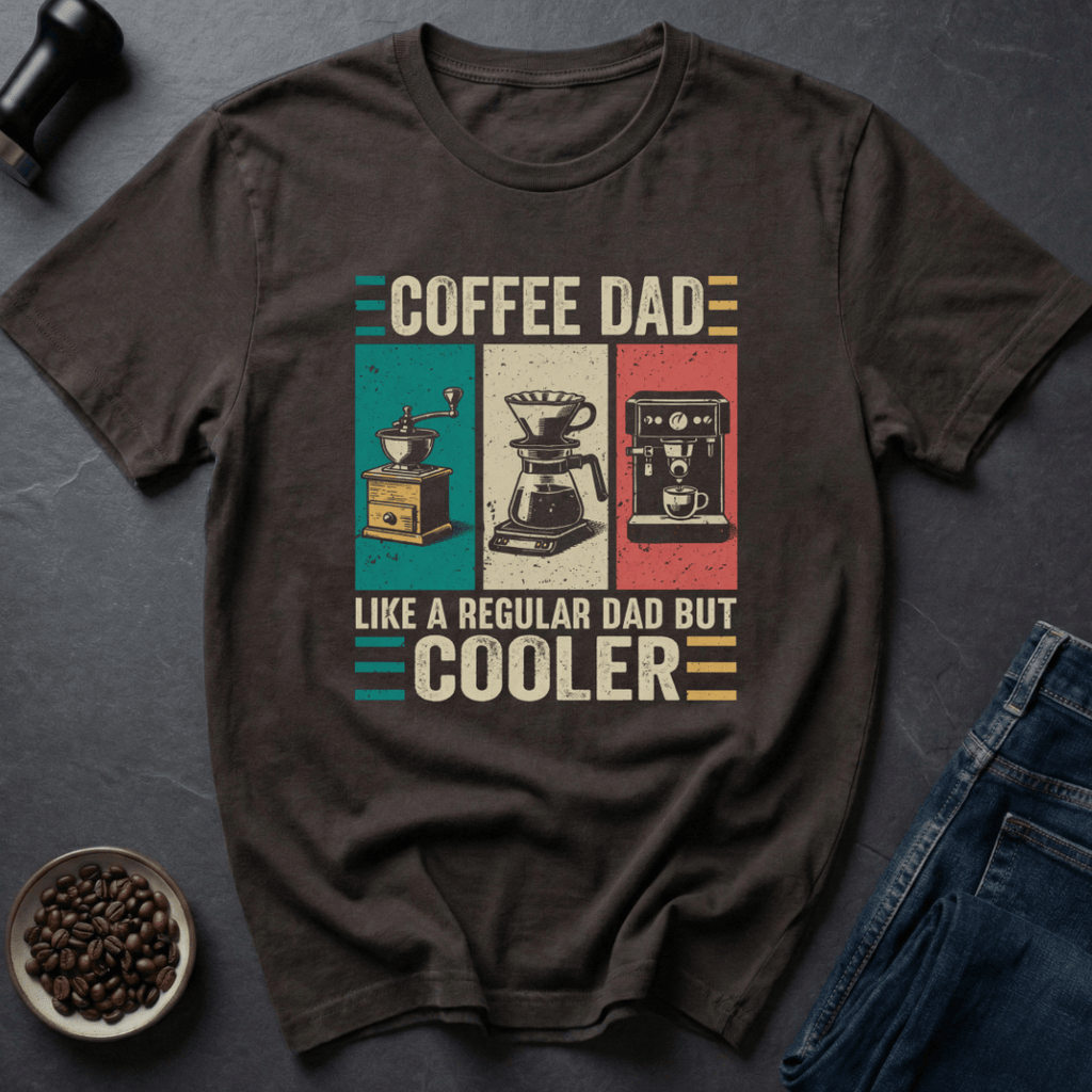 Coffee graphic Cooler Dad T-Shirt in Charcoal / S by Caffeine Dept
