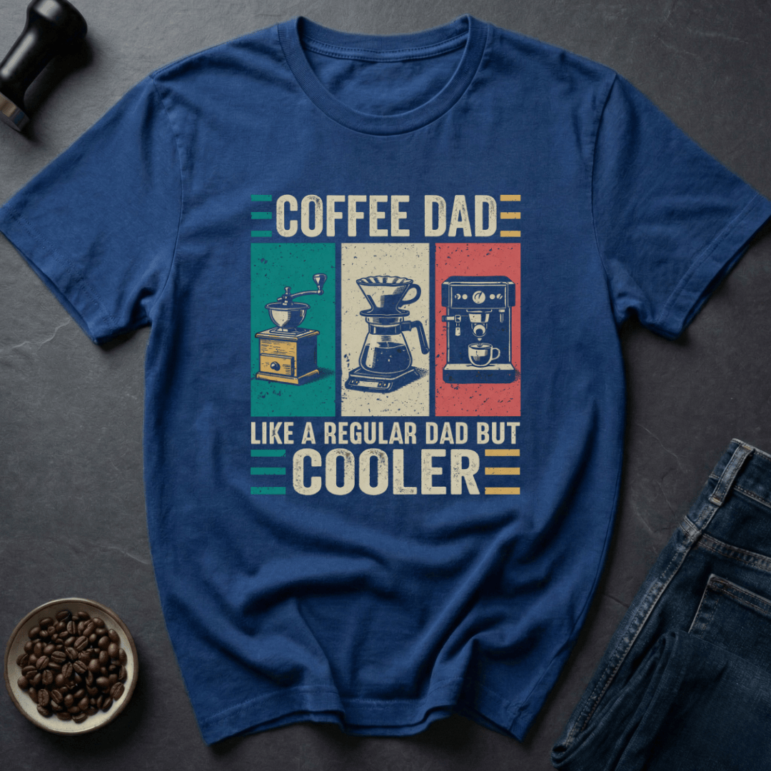 Coffee graphic Cooler Dad T-Shirt in Charcoal / S by Caffeine Dept