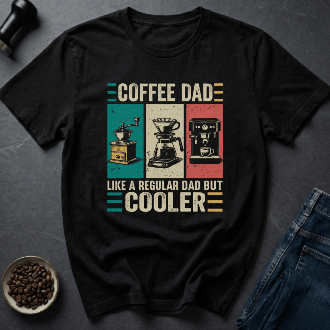 Coffee graphic Cooler Dad T-Shirt in Charcoal / S by Caffeine Dept