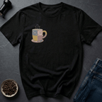Coffee graphic Cozy Brew T-Shirt in Royal / S by Caffeine Dept