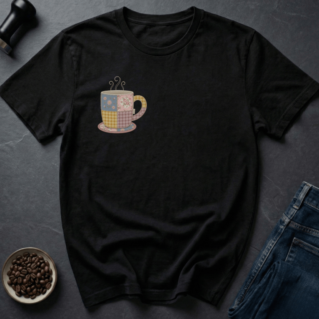 Coffee graphic Cozy Brew T-Shirt in Royal / S by Caffeine Dept