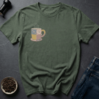 Coffee graphic Cozy Brew T-Shirt in Royal / S by Caffeine Dept