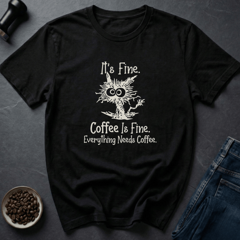 Coffee graphic Crisis Roast T-Shirt in Black / S by Caffeine Dept