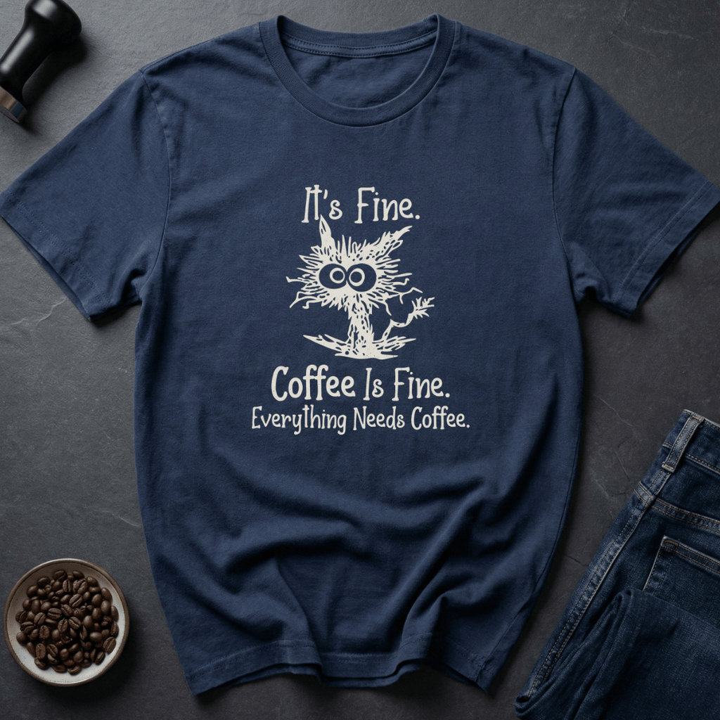 Coffee graphic Crisis Roast T-Shirt in Navy / S by Caffeine Dept
