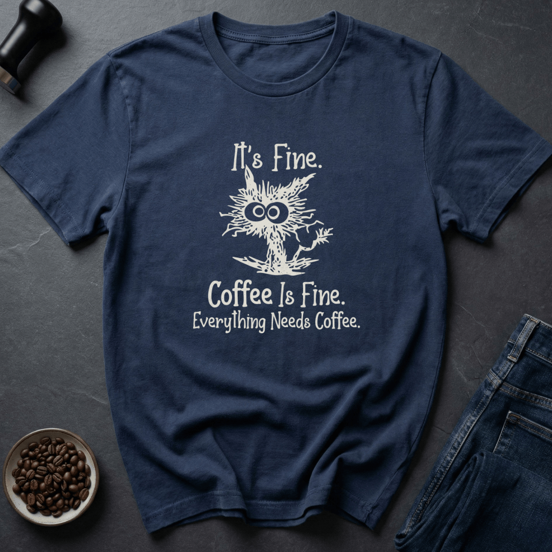 Coffee graphic Crisis Roast T-Shirt in Navy / S by Caffeine Dept