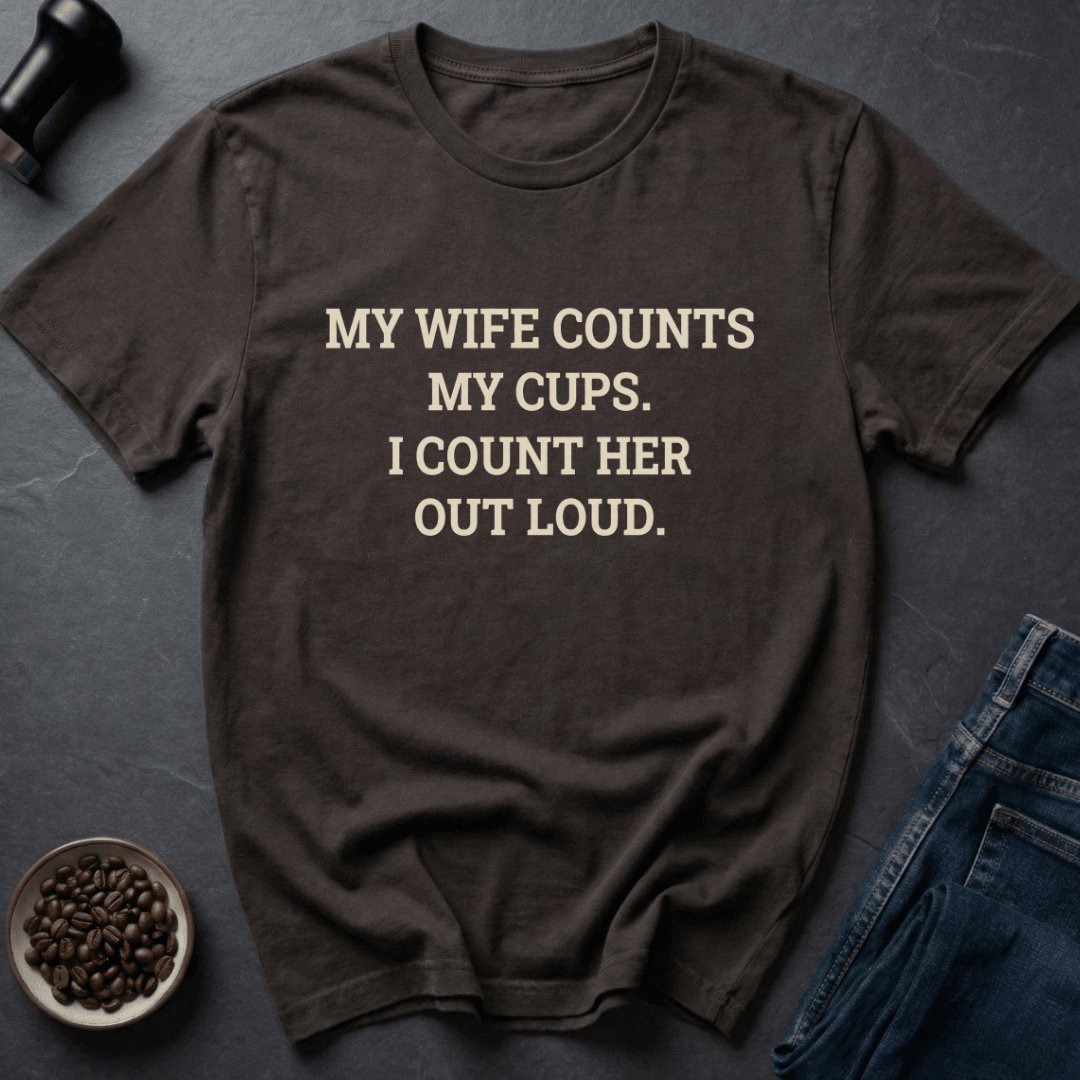 Coffee graphic Cup Counter T-Shirt in Military Green / S by Caffeine Dept