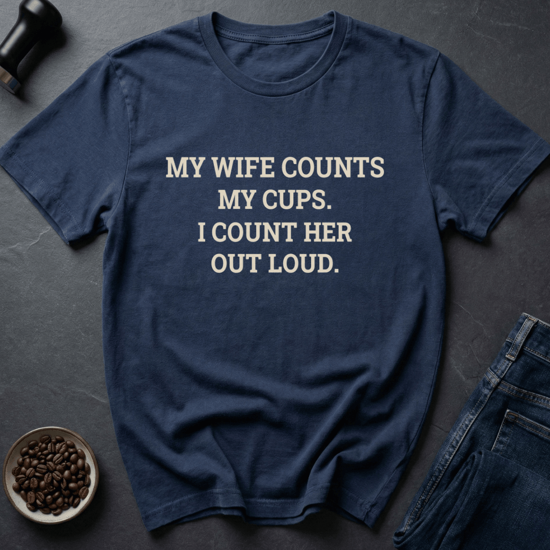 Coffee graphic Cup Counter T-Shirt in Military Green / S by Caffeine Dept