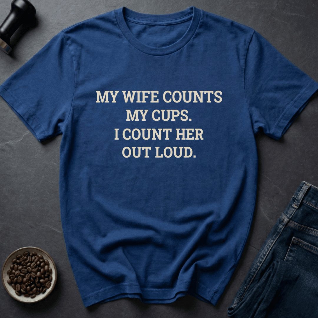 Coffee graphic Cup Counter T-Shirt in Military Green / S by Caffeine Dept