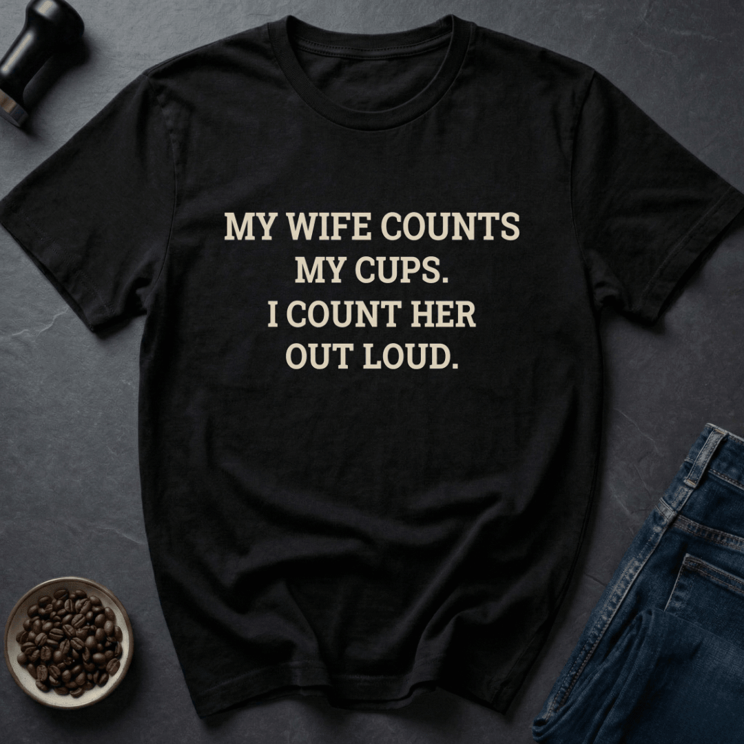 Coffee graphic Cup Counter T-Shirt in Military Green / S by Caffeine Dept